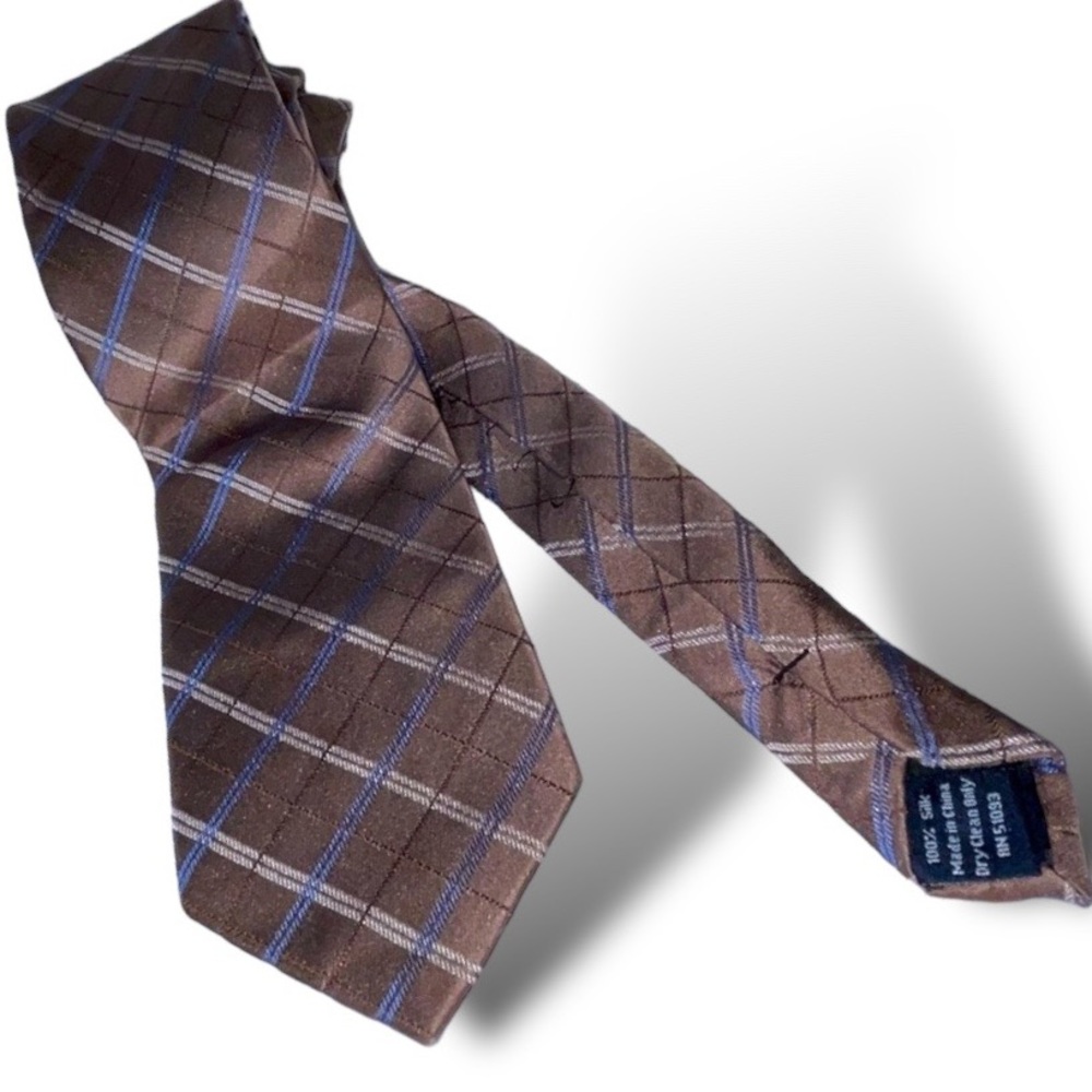 Stafford performance neck tie 100% silk brown men’s formal casual